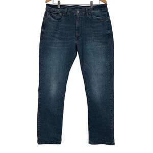 Levis 514 Jeans Mens 36x32 Blue Straight Mid‎ Rise Dark Wash Denim Black Label